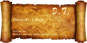 Denich Tibor névjegykártya